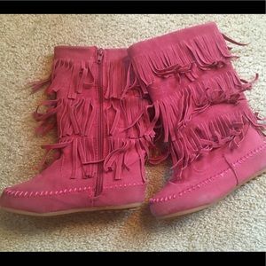 Girls Fringe Boots